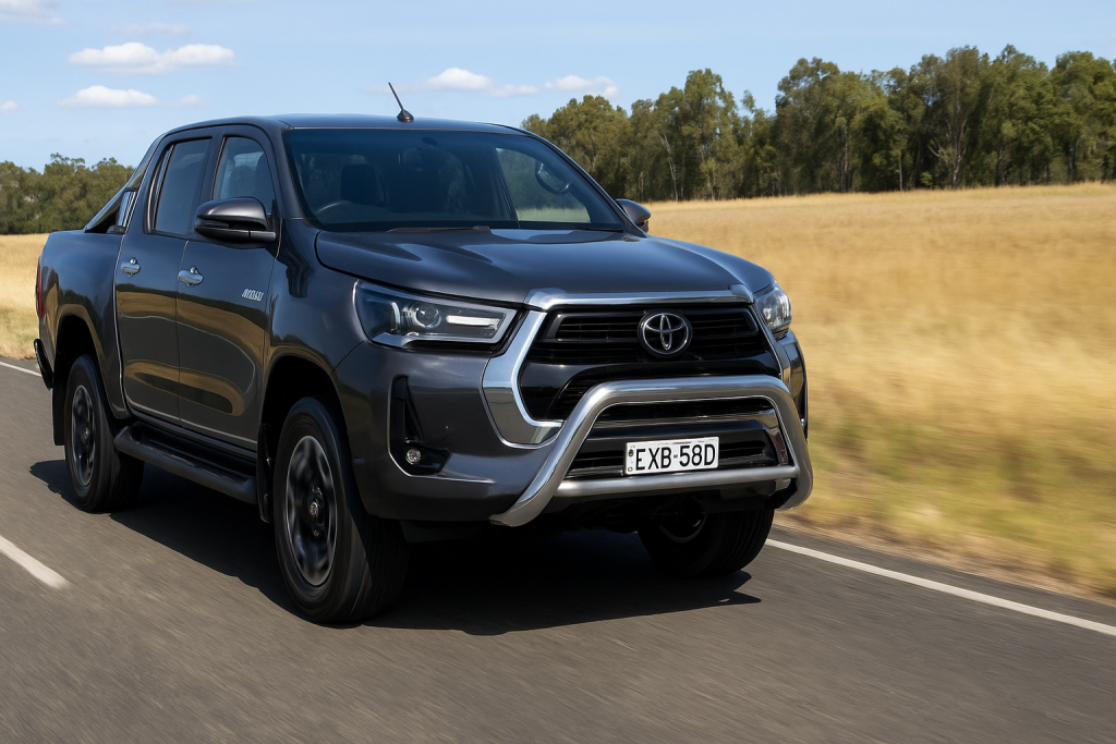 Toyota Hilux Rogue driving on a country road